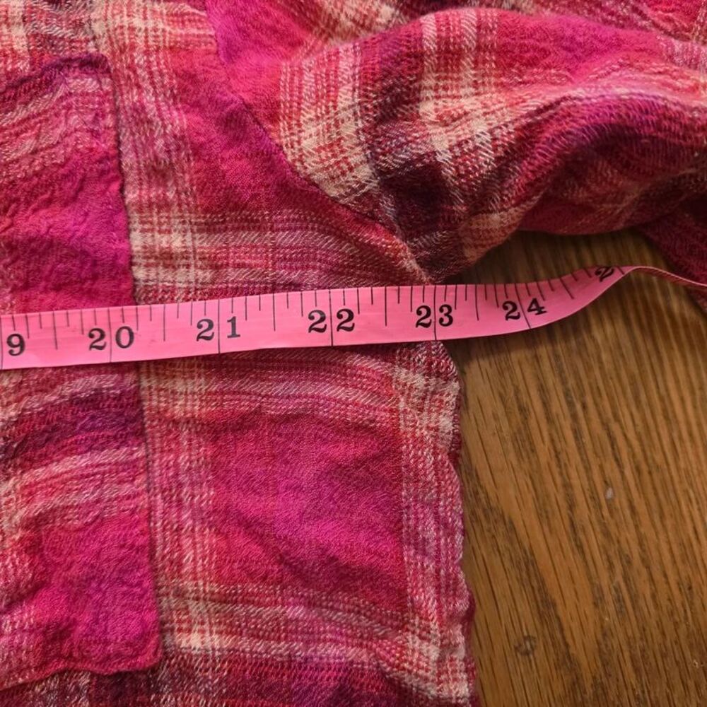 Pilcro Anthropologie Pink Plaid Button-Down Shirt Size XL - Picture 5 of 8